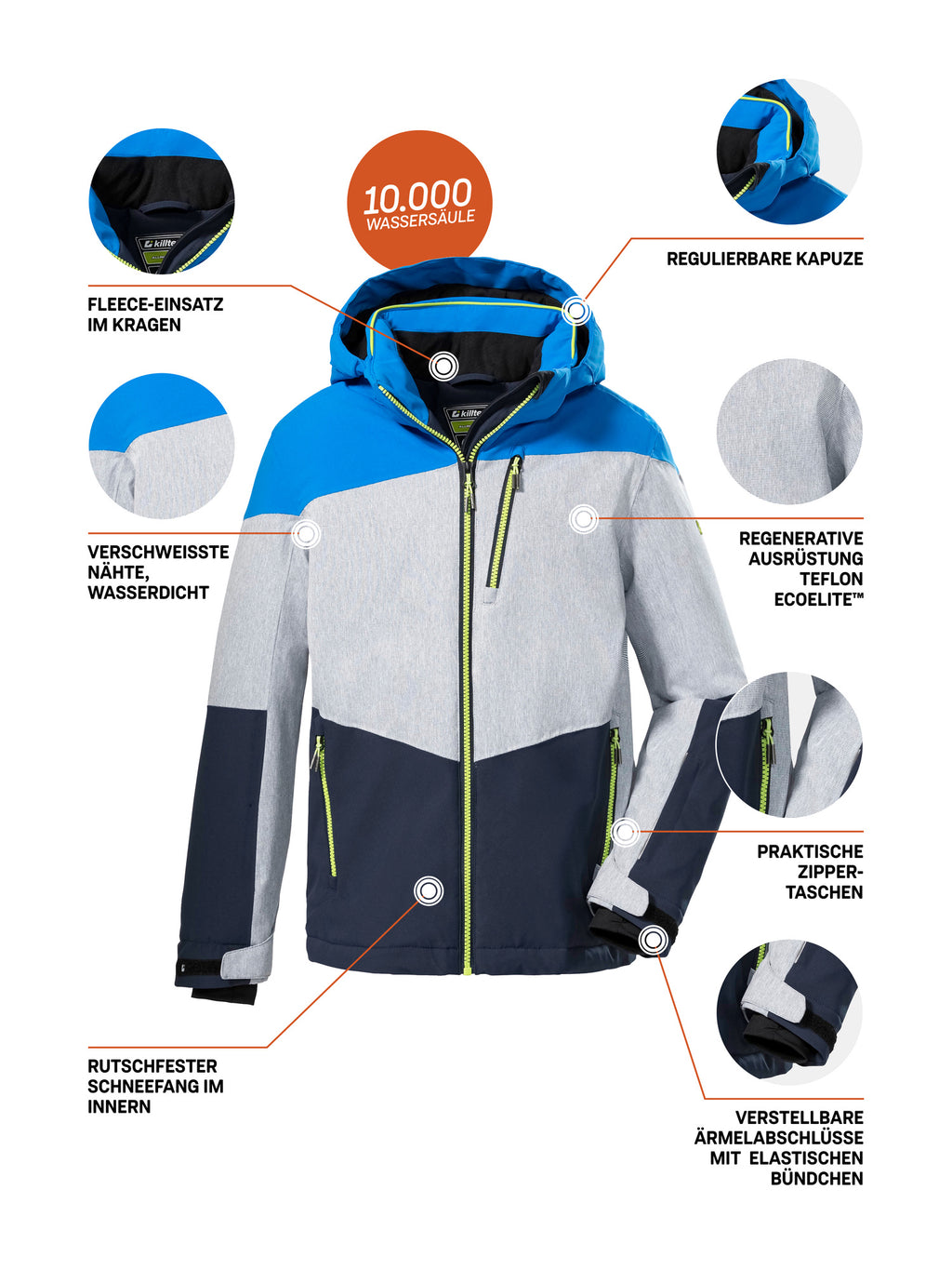 neon blue / dunkelnavy (weiß mel.)