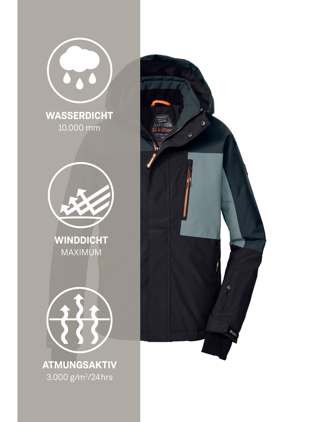 schwarz blau/nachtblau/rauchblau/dunkelorange